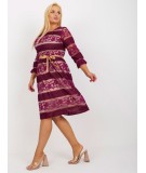 Plus size dydžio kokteilinė suknelė moterims Lakert (violetinė)